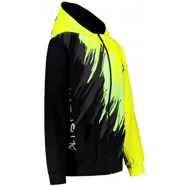  Pánská mikina na zip premium ALTISPORT VOJ/ALM006MI02 ČERNOŽLUTÁ 