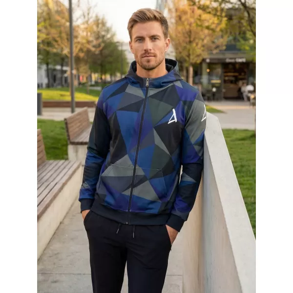  Pánská mikina na zip premium ALTISPORT VOJ/ALM007MI02 TMAVĚ MODRÁ 