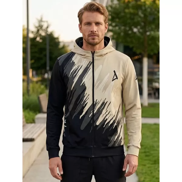 Pánská mikina na zip premium ALTISPORT VOJ/ALM006MI02 ČERNOHNĚDÁ 