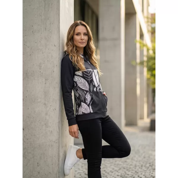  Dámská mikina na zip premium ALTISPORT VOJ/ALW061MI02 ČERNOBÍLÁ 