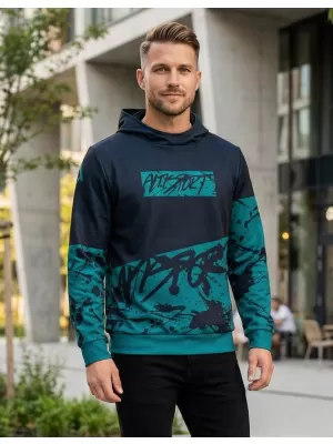 Pánská mikina premium ALTISPORT VOJ/ALM068MI01 ČERNÁ/EMERALD