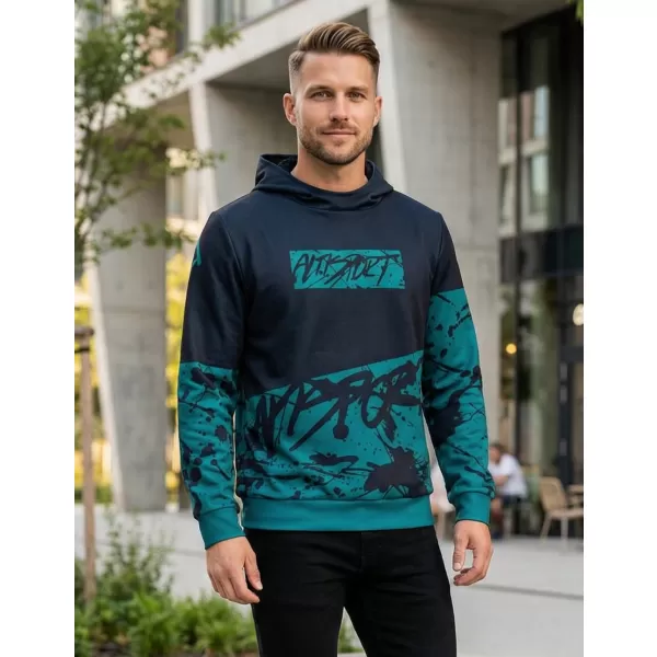  Pánská mikina premium ALTISPORT VOJ/ALM068MI01 ČERNÁ/EMERALD 