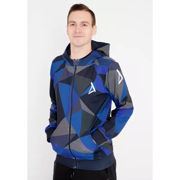  Pánská mikina na zip premium ALTISPORT VOJ/ALM007MI02 TMAVĚ MODRÁ 