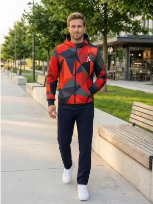 Pánská mikina na zip premium ALTISPORT VOJ/ALM007MI02 ČERVENÁ