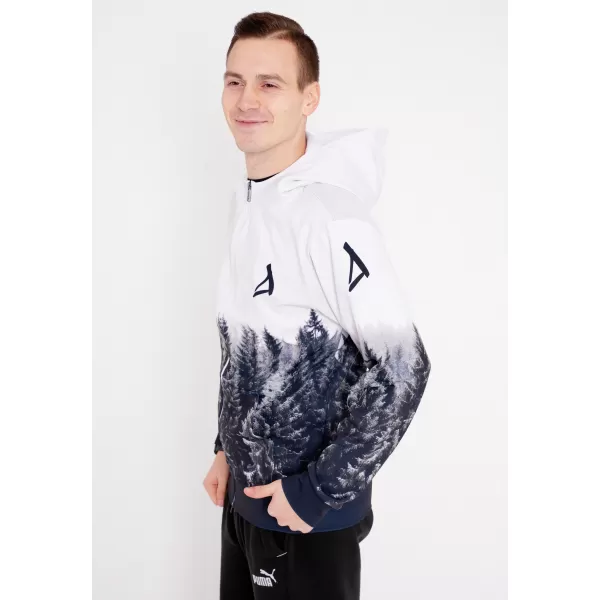  Pánská mikina na zip premium ALTISPORT VOJ/ALM058MI02 BÍLOŠEDÁ 