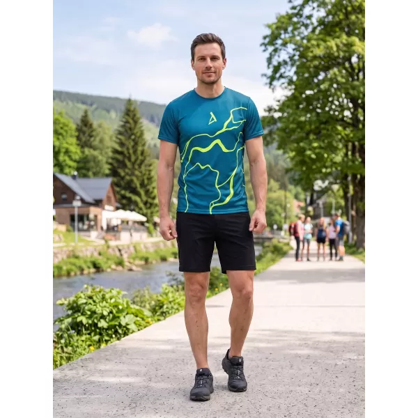  Pánské funkční triko premium ALTISPORT VOJ/ALM073TR01 NAVY-FLUO YELLOW 