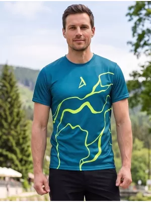 Pánské funkční triko premium ALTISPORT VOJ/ALM073TR01 NAVY-FLUO YELLOW