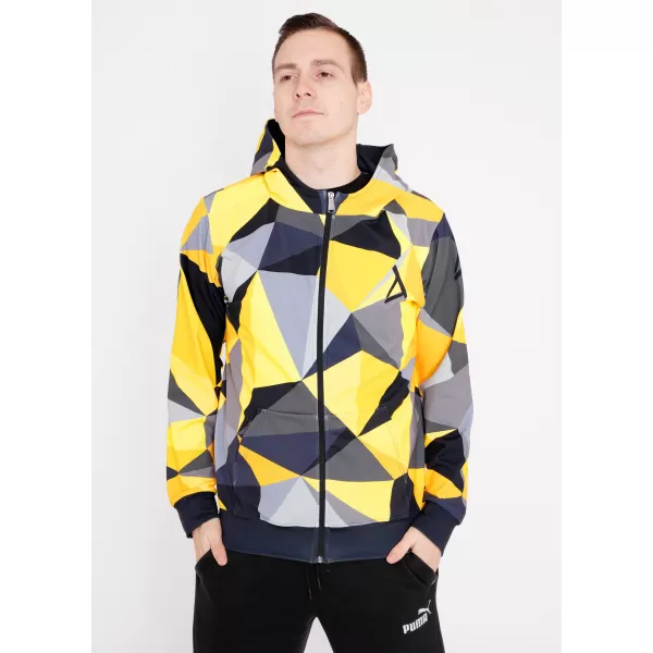  Pánská mikina na zip premium ALTISPORT VOJ/ALM007MI02 ČERNOŽLUTÁ 
