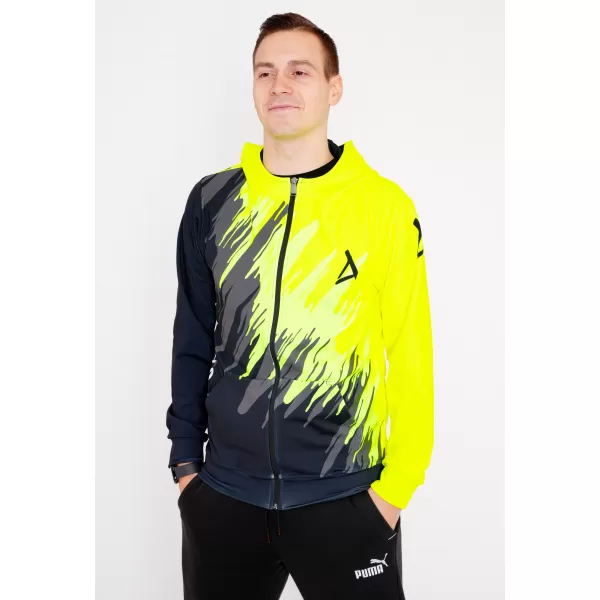  Pánská mikina na zip premium ALTISPORT VOJ/ALM006MI02 ČERNOŽLUTÁ 