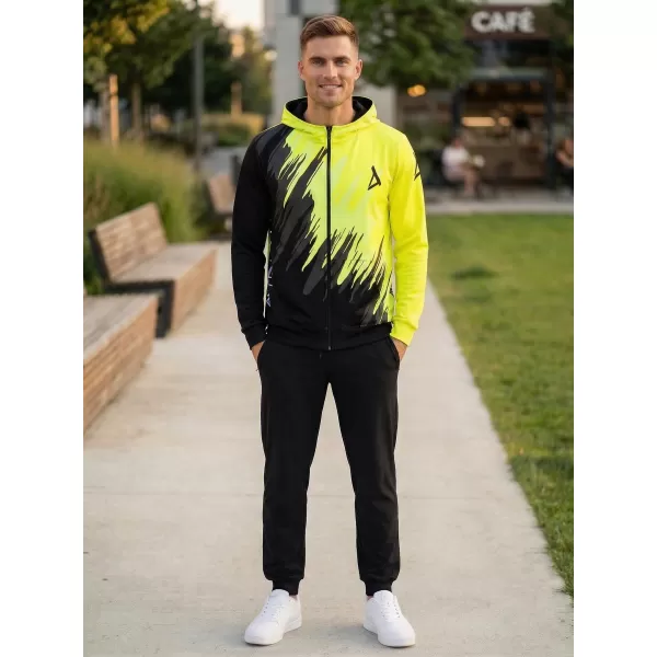  Pánská mikina na zip premium ALTISPORT VOJ/ALM006MI02 ČERNOŽLUTÁ 