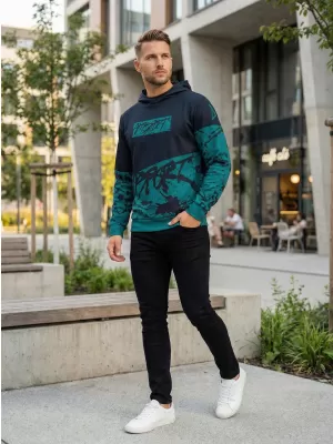 Pánská mikina premium ALTISPORT VOJ/ALM068MI01 ČERNÁ/EMERALD