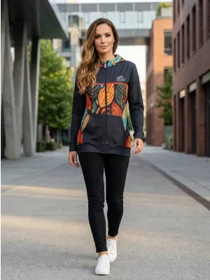 Dámská mikina na zip premium ALTISPORT VOJ/ALW061MI02 ORANŽOVÁ/MODRÁ