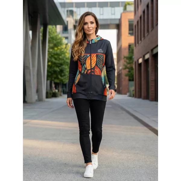  Dámská mikina na zip premium ALTISPORT VOJ/ALW061MI02 ORANŽOVÁ/MODRÁ 