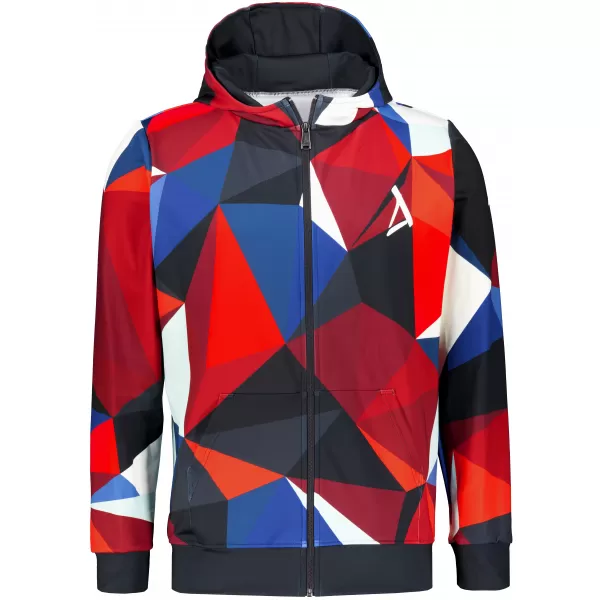  Pánská mikina na zip premium ALTISPORT VOJ/ALM007MI02 NÁMOŘNÍ MODRÁ/ČERVENÁ 