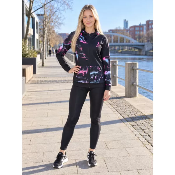  Dámská mikina na zip premium ALTISPORT VOJ/ALW064MI02 ČERNORŮŽOVÁ 