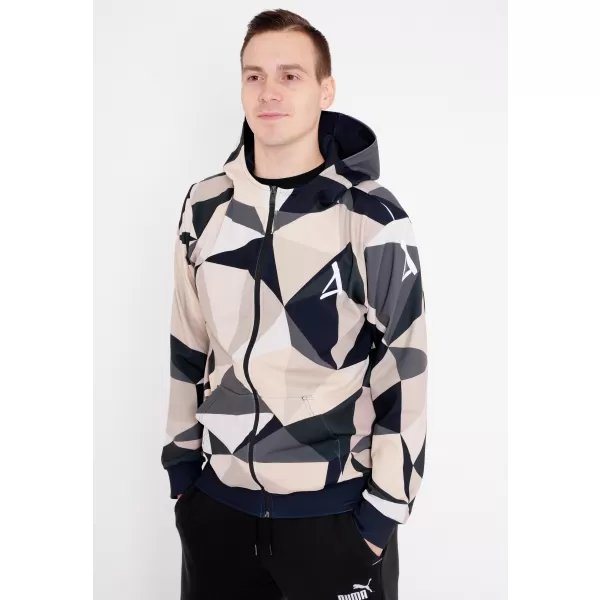  Pánská mikina na zip premium ALTISPORT VOJ/ALM007MI02 HNĚDÁ 
