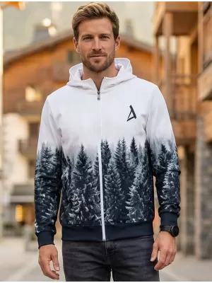 Pánská mikina na zip premium ALTISPORT VOJ/ALM058MI02 BÍLOŠEDÁ