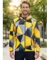 Pánská mikina na zip premium ALTISPORT VOJ/ALM007MI02 ČERNOŽLUTÁ