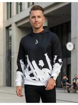 Pánská mikina premium ALTISPORT VOJ/ALM069MI01 ČERNOBÍLÁ