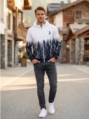 Pánská mikina na zip premium ALTISPORT VOJ/ALM058MI02 BÍLOŠEDÁ