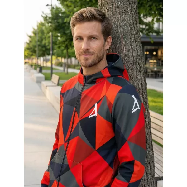  Pánská mikina na zip premium ALTISPORT VOJ/ALM007MI02 ČERVENÁ 