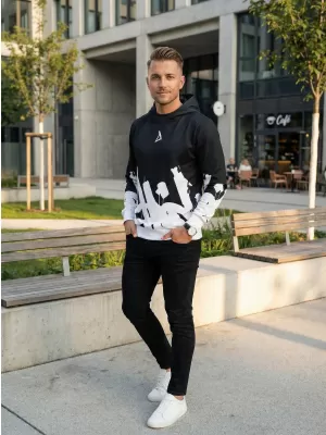 Pánská mikina premium ALTISPORT VOJ/ALM069MI01 ČERNOBÍLÁ