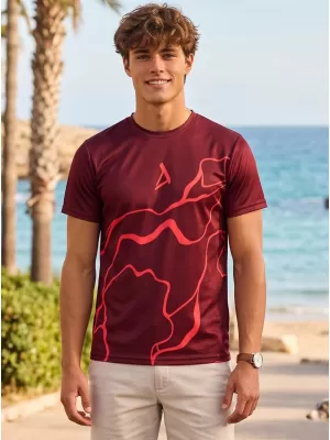 Pánské funkční triko premium ALTISPORT VOJ/ALM073TR01 WINE RED