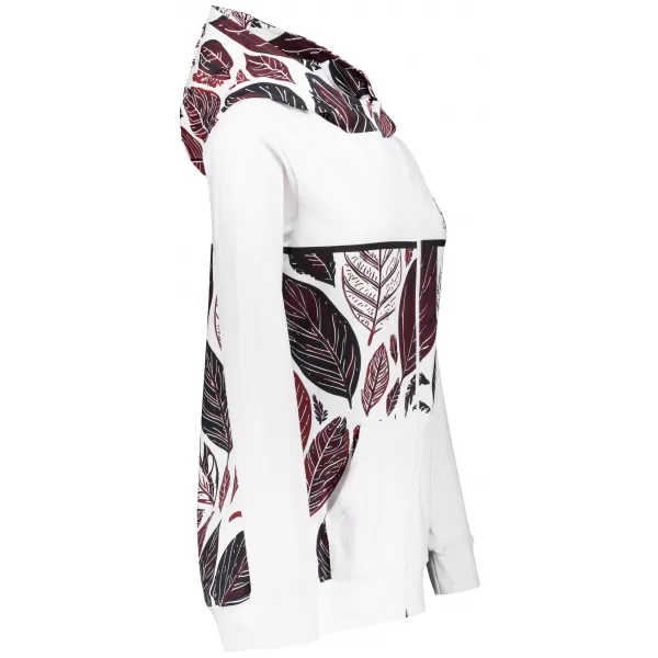  Dámská mikina na zip premium ALTISPORT VOJ/ALW061MI02 BÍLÁ/VÍNOVÁ 