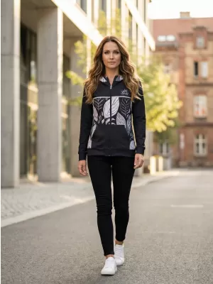 Dámská mikina na zip premium ALTISPORT VOJ/ALW061MI02 ČERNOBÍLÁ