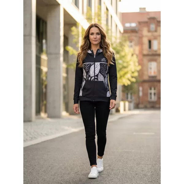  Dámská mikina na zip premium ALTISPORT VOJ/ALW061MI02 ČERNOBÍLÁ 