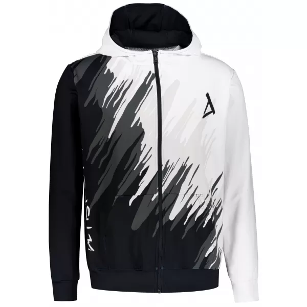  Pánská mikina na zip premium ALTISPORT VOJ/ALM006MI02 ČERNOBÍLÁ 