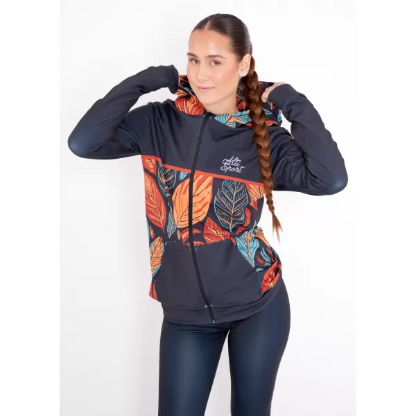  Dámská mikina na zip premium ALTISPORT VOJ/ALW061MI02 ORANŽOVÁ/MODRÁ 