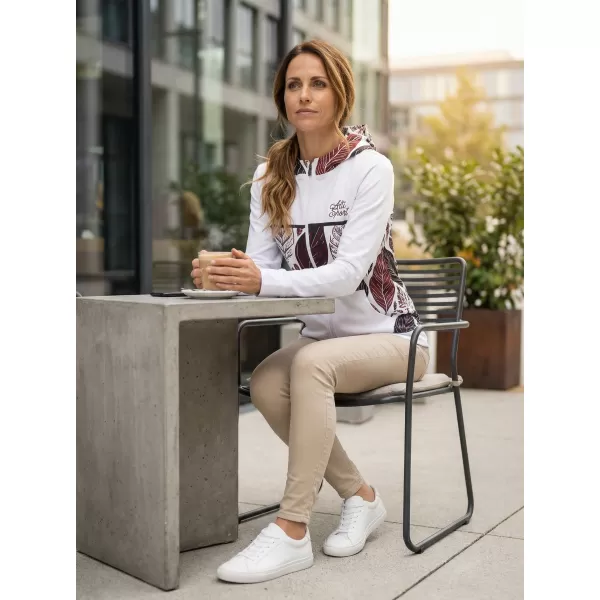  Dámská mikina na zip premium ALTISPORT VOJ/ALW061MI02 BÍLÁ/VÍNOVÁ 
