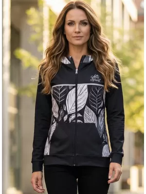 Dámská mikina na zip premium ALTISPORT VOJ/ALW061MI02 ČERNOBÍLÁ