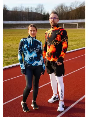Dámská sportovní mikina premium plus ALTISPORT VOJ/ALW076MI04 MODRÁ/ČERNÁ