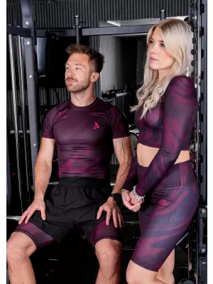 Pánské sportovní legíny nad kolena premium ALTISPORT VOJ/ALM072LEG02 WINE-RED
