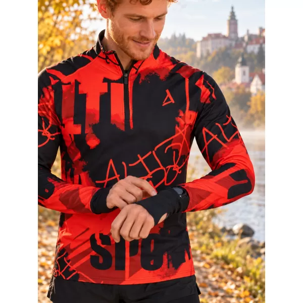  Pánská sportovní mikina premium plus ALTISPORT VOJ/ALM076MI04 BLACK/RED 
