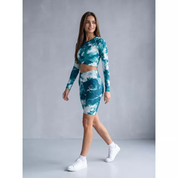  Dámské legíny nad kolena premium ALTISPORT VOJ/ALW066LEG02 ZELENOMODRÁ 