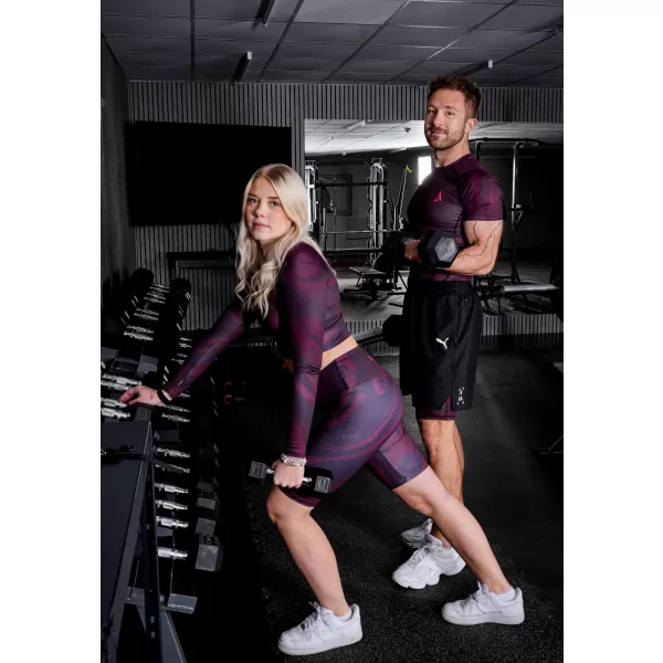  Pánské sportovní legíny nad kolena premium ALTISPORT VOJ/ALM072LEG02 WINE-RED 