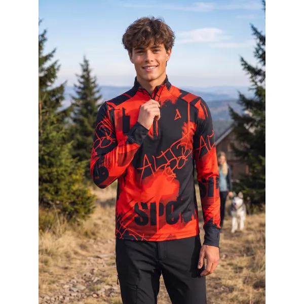  Pánská sportovní mikina premium plus ALTISPORT VOJ/ALM076MI04 BLACK/RED 