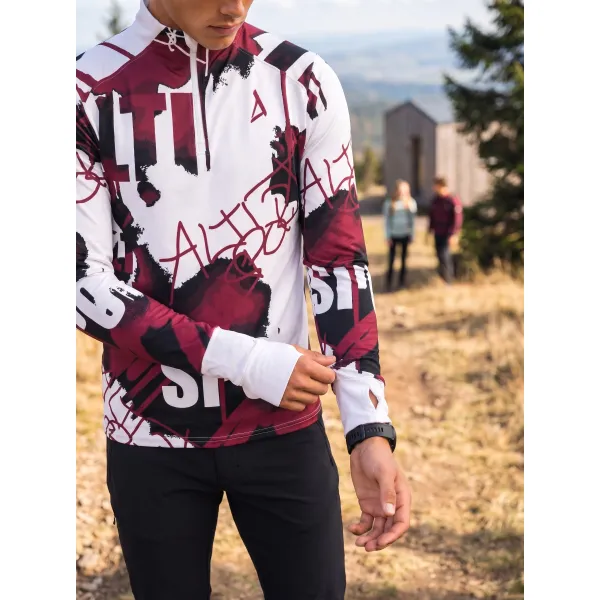  Pánská sportovní mikina premium plus ALTISPORT VOJ/ALM076MI04 BÍLÁ/RUDÁ 