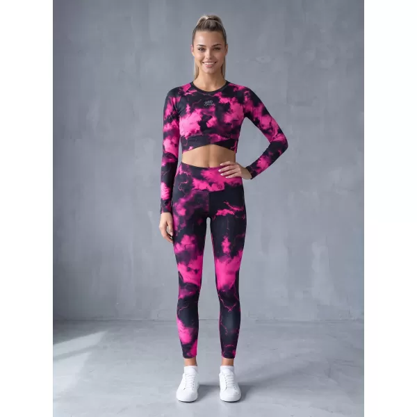  Dámské dlouhé legíny premium ALTISPORT VOJ/ALW066LEG01 ČERNORŮŽOVÁ 