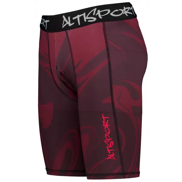  Pánské sportovní legíny nad kolena premium ALTISPORT VOJ/ALM072LEG02 WINE-RED 
