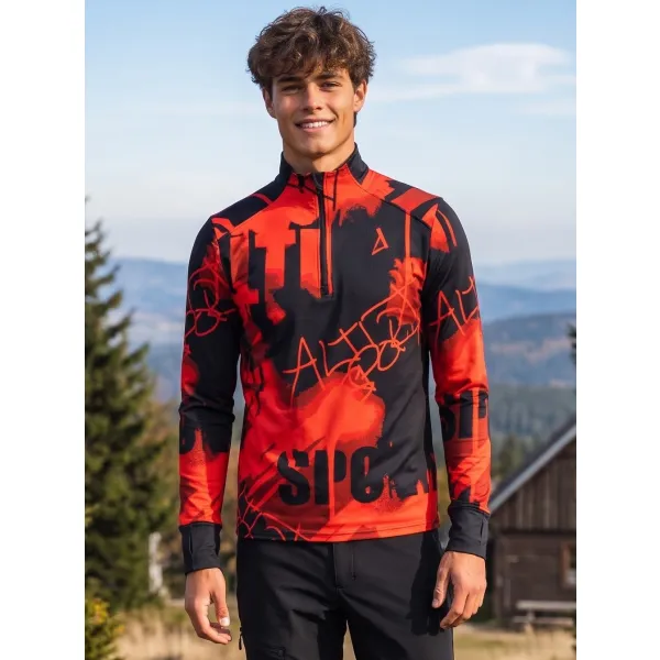  Pánská sportovní mikina premium plus ALTISPORT VOJ/ALM076MI04 BLACK/RED 