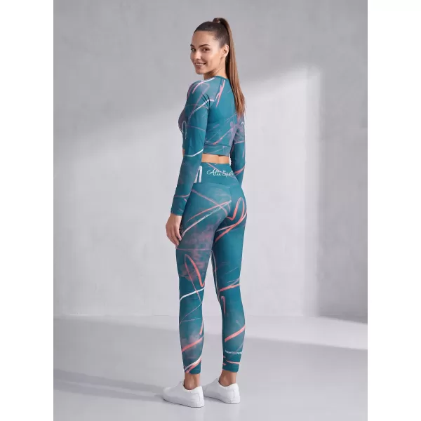  Dámské dlouhé legíny premium ALTISPORT VOJ/ALW082LEG01 PETROLEJOVÁ 