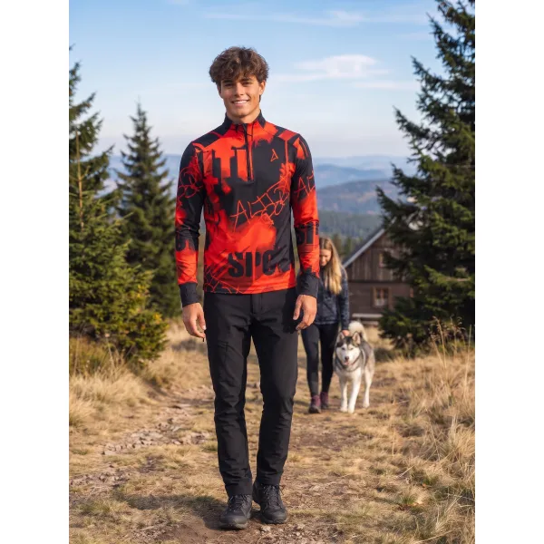  Pánská sportovní mikina premium plus ALTISPORT VOJ/ALM076MI04 BLACK/RED 