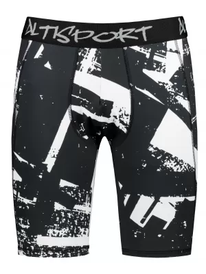 Pánské sportovní legíny nad kolena premium ALTISPORT VOJ/ALM079LEG02 ČERNOBÍLÁ