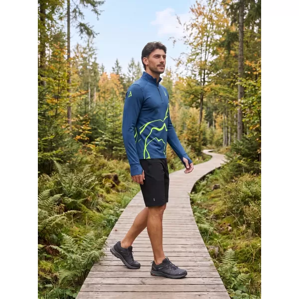  Pánská sportovní mikina premium plus ALTISPORT VOJ/ALM073MI04 NAVY-FLUO YELLOW 