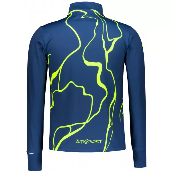  Pánská sportovní mikina premium plus ALTISPORT VOJ/ALM073MI04 NAVY-FLUO YELLOW 