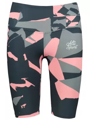 Dámské legíny nad kolena premium ALTISPORT VOJ/ALW080LEG02 ČERNÁ-LOSOSOVÁ